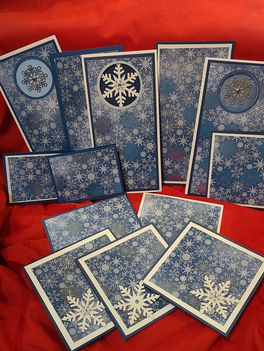 Festive Blue Snowflake Holiday Cards - 13 Pack of Asst Designs NWT - Picture 1 of 10